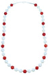 Genuine Sterling Silver Coral And Fresh Water Pearl Bead Necklace RX114230
